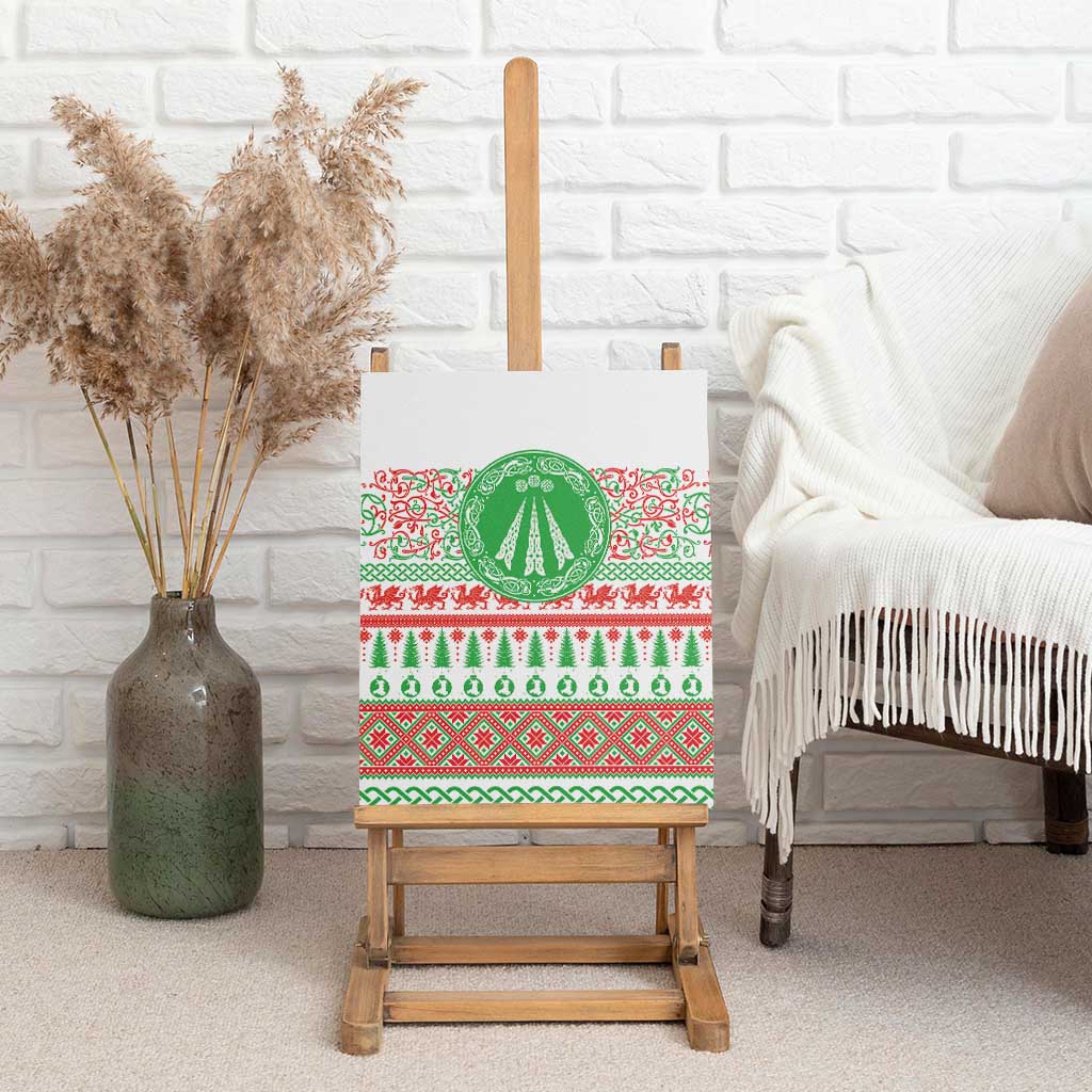 Welsh Christmas Canvas Wall Art Awen and Celtics Culture with Xmas Elements - Wonder Print Shop