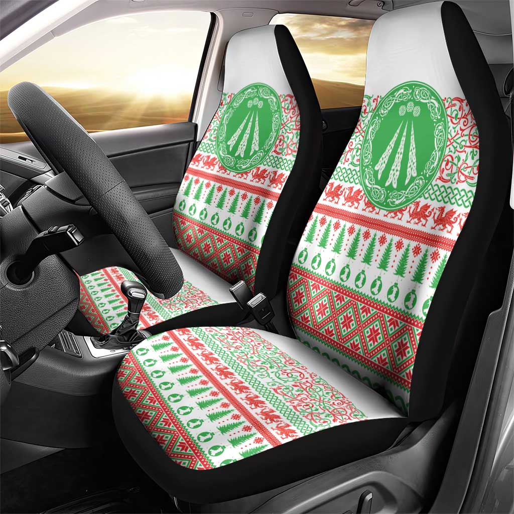 Welsh Christmas Car Seat Cover Awen and Celtics Culture with Xmas Elements - Wonder Print Shop