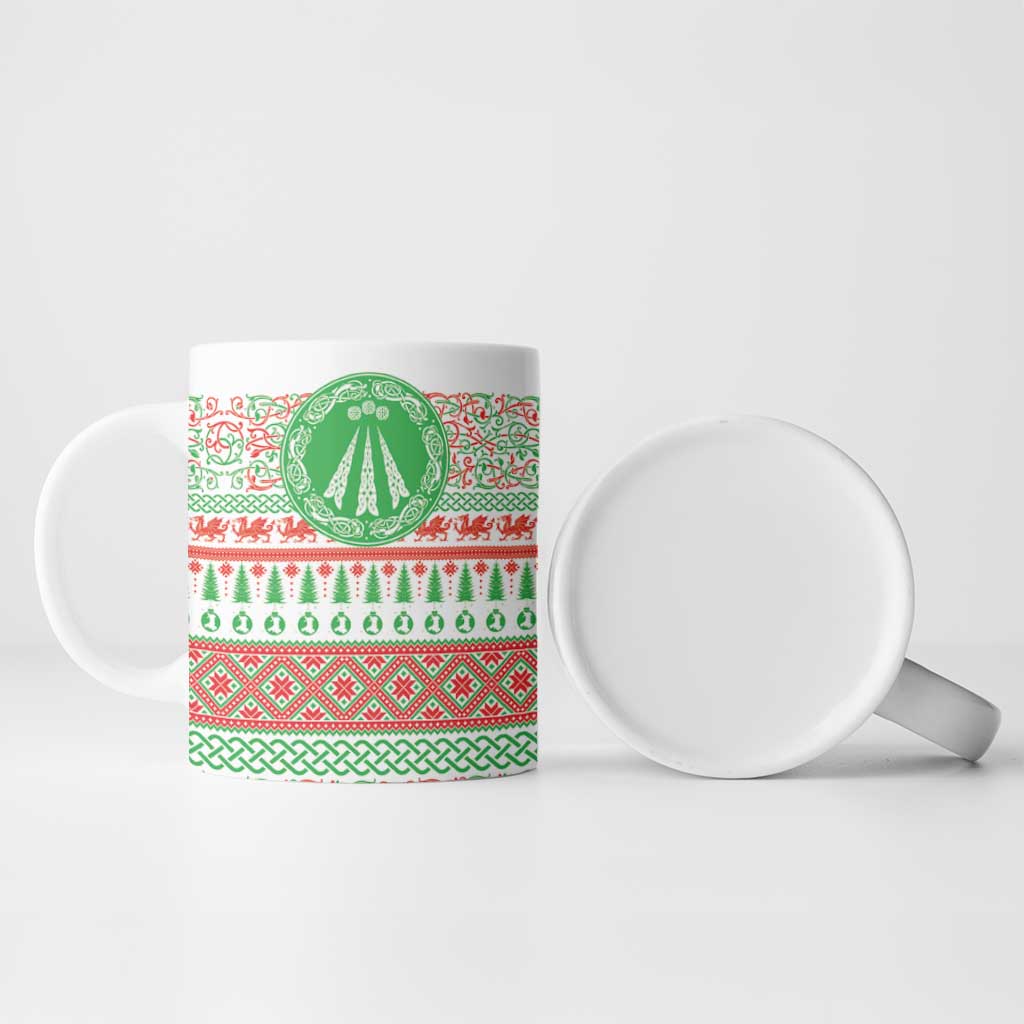 Welsh Christmas Ceramic Mug Awen and Celtics Culture with Xmas Elements - Wonder Print Shop