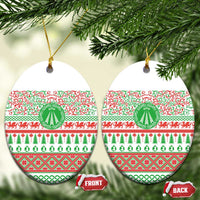Welsh Christmas Ceramic Ornament Awen and Celtics Culture with Xmas Elements - Wonder Print Shop