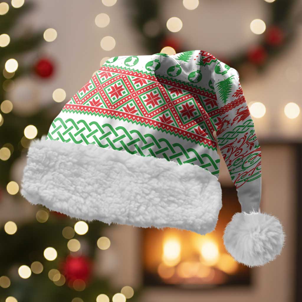 Welsh Christmas Santa Hat Awen and Celtics Culture with Xmas Elements - Wonder Print Shop