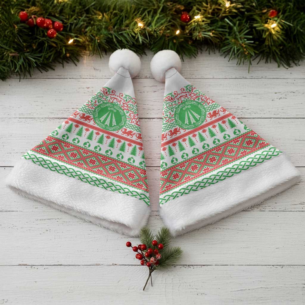 Welsh Christmas Santa Hat Awen and Celtics Culture with Xmas Elements - Wonder Print Shop