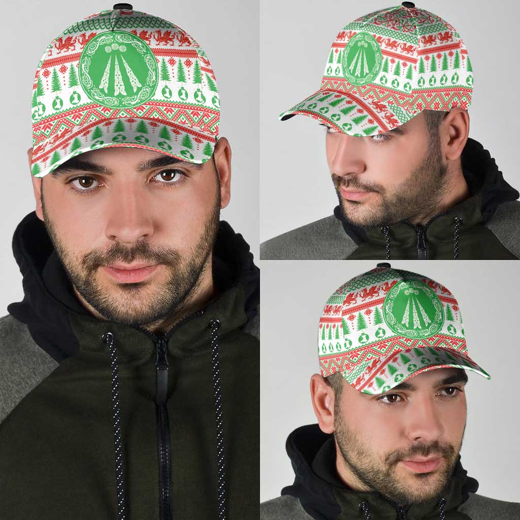 Welsh Christmas Classic Cap Awen and Celtics Culture with Xmas Elements - Wonder Print Shop