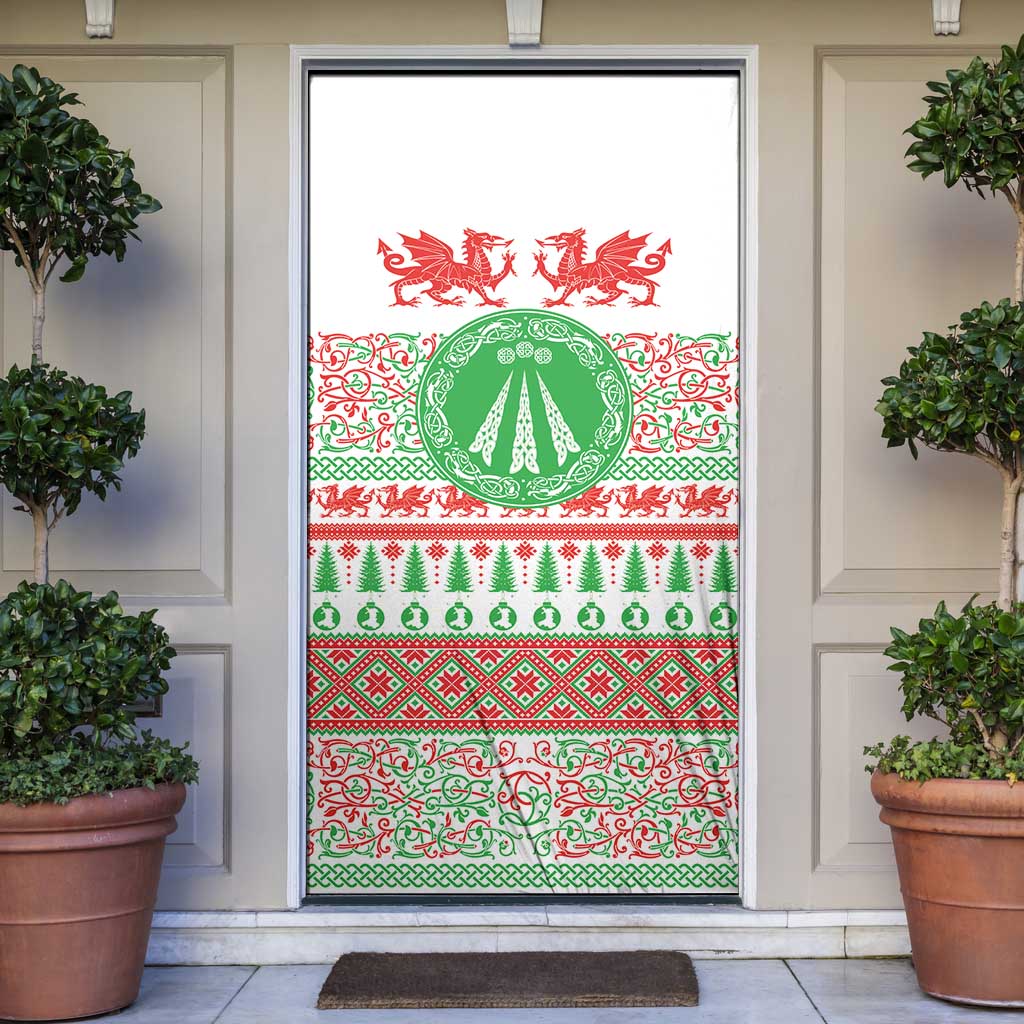 Welsh Christmas Door Cover Awen and Celtics Culture with Xmas Elements - Wonder Print Shop