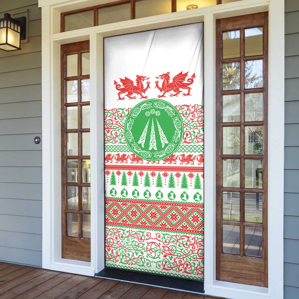 Welsh Christmas Door Cover Awen and Celtics Culture with Xmas Elements - Wonder Print Shop
