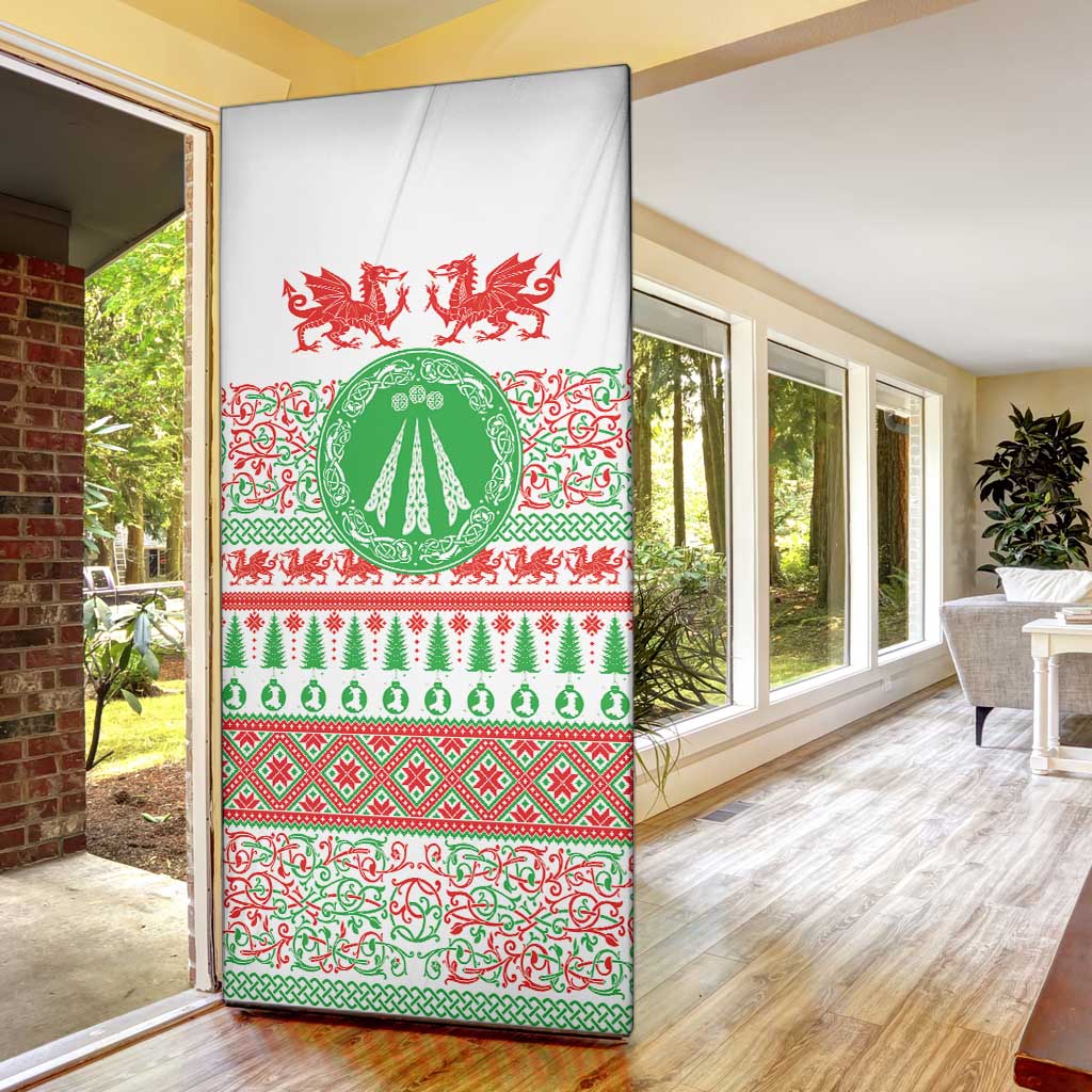 Welsh Christmas Door Cover Awen and Celtics Culture with Xmas Elements - Wonder Print Shop