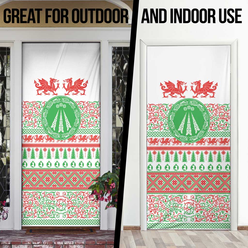 Welsh Christmas Door Cover Awen and Celtics Culture with Xmas Elements - Wonder Print Shop