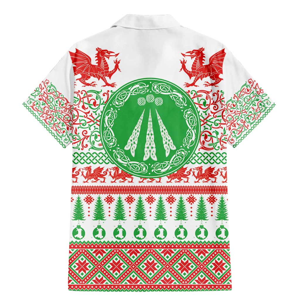Welsh Christmas Family Matching Mermaid Dress and Hawaiian Shirt Awen and Celtics Culture with Xmas Elements - Wonder Print Shop
