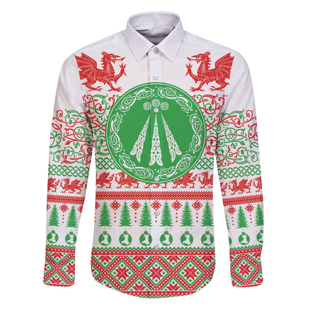 Welsh Christmas Family Matching Puletasi and Hawaiian Shirt Awen and Celtics Culture with Xmas Elements - Wonder Print Shop