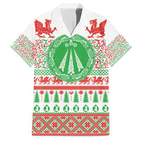 Welsh Christmas Family Matching Short Sleeve Bodycon Dress and Hawaiian Shirt Awen and Celtics Culture with Xmas Elements - Wonder Print Shop