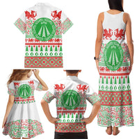 Welsh Christmas Family Matching Tank Maxi Dress and Hawaiian Shirt Awen and Celtics Culture with Xmas Elements - Wonder Print Shop
