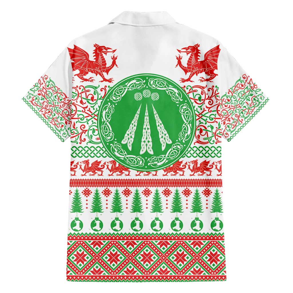 Welsh Christmas Family Matching Tank Maxi Dress and Hawaiian Shirt Awen and Celtics Culture with Xmas Elements - Wonder Print Shop