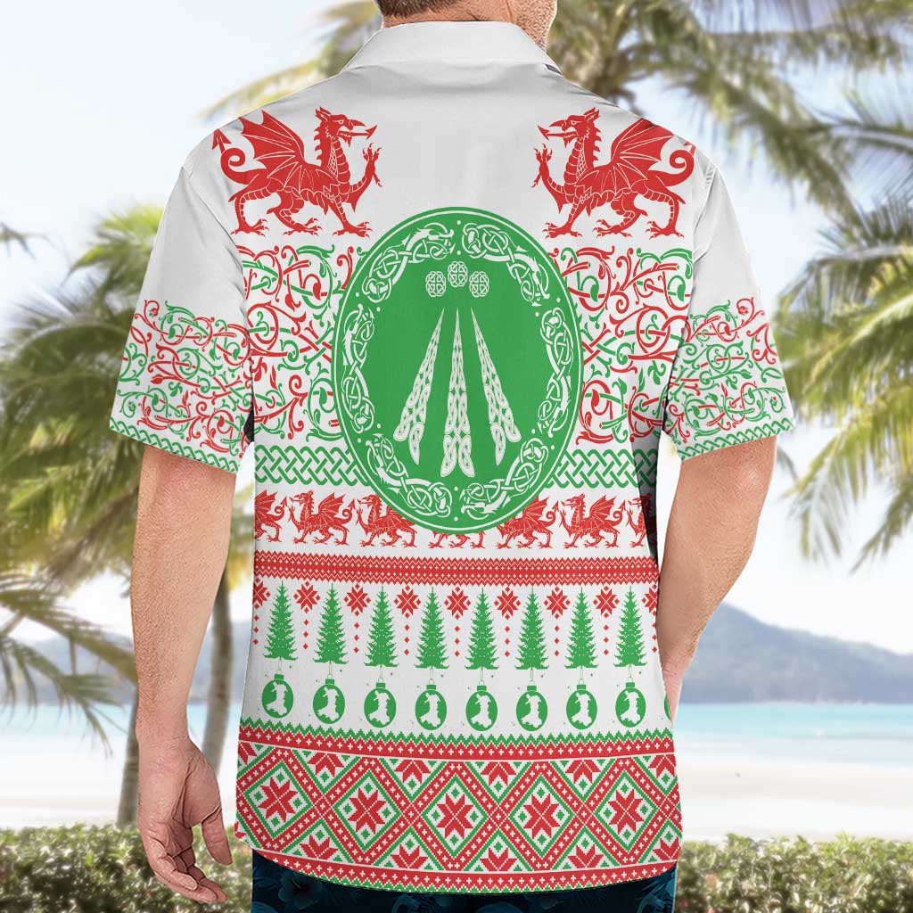 Welsh Christmas Hawaiian Shirt Awen and Celtics Culture with Xmas Elements - Wonder Print Shop