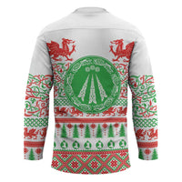 Welsh Christmas Hockey Jersey Awen and Celtics Culture with Xmas Elements - Wonder Print Shop