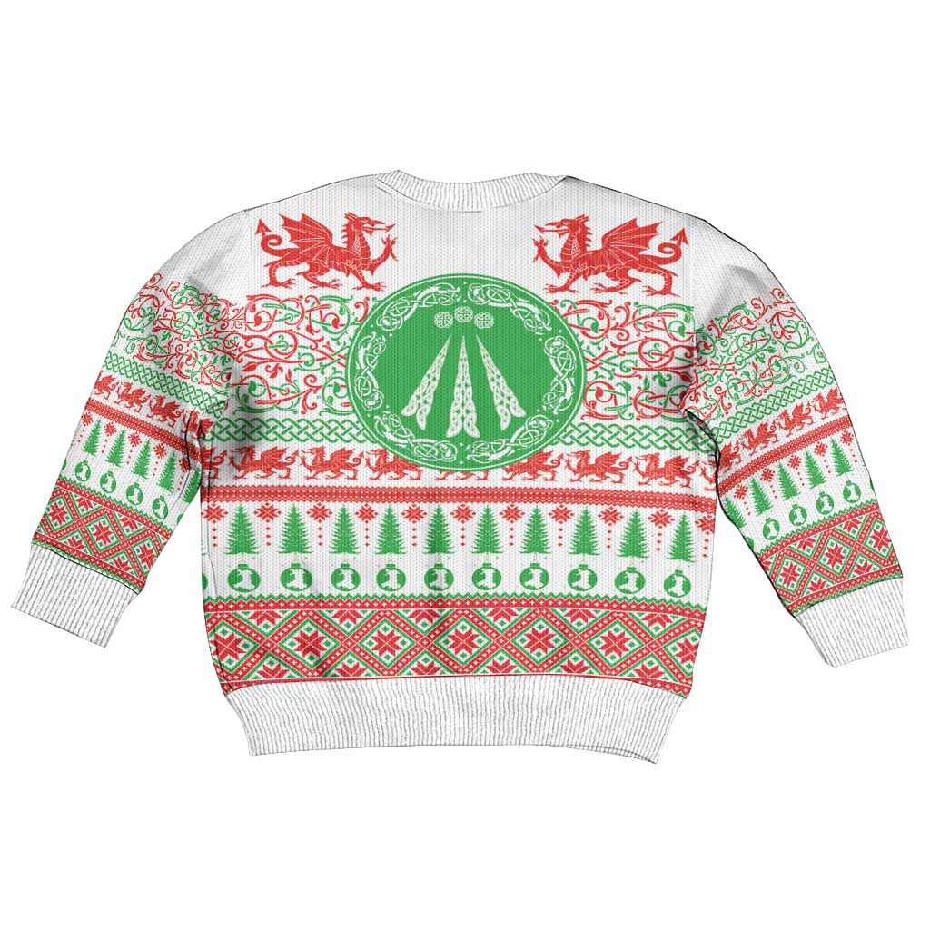 Welsh Christmas Kid Ugly Christmas Sweater Awen and Celtics Culture with Xmas Elements - Wonder Print Shop