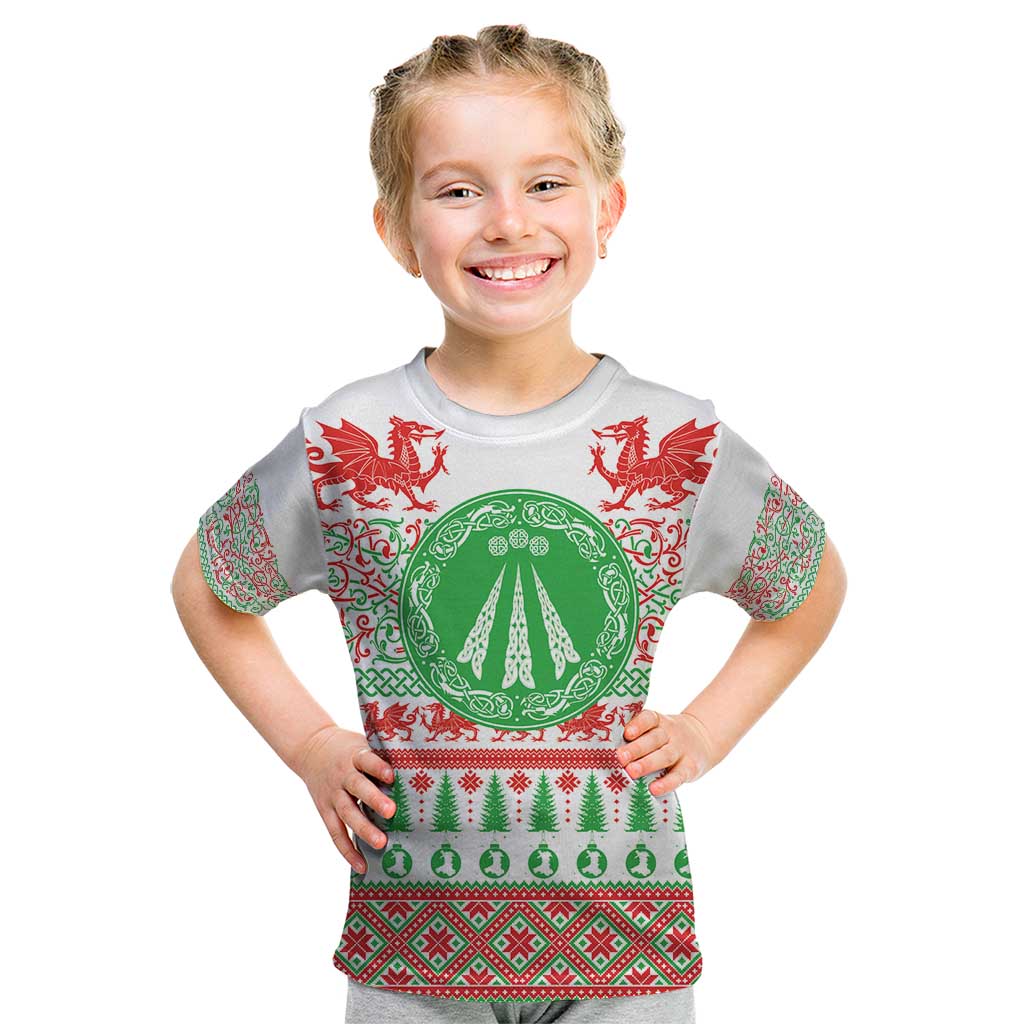 Welsh Christmas Kid T Shirt Awen and Celtics Culture with Xmas Elements - Wonder Print Shop