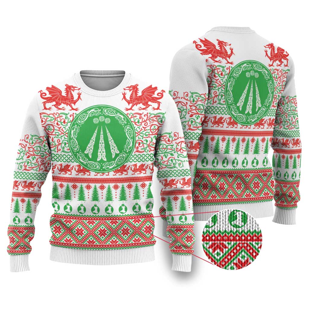 Welsh Christmas Ugly Christmas Sweater Awen and Celtics Culture with Xmas Elements - Wonder Print Shop