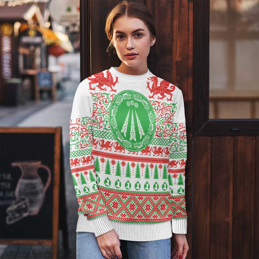 Welsh Christmas Ugly Christmas Sweater Awen and Celtics Culture with Xmas Elements - Wonder Print Shop