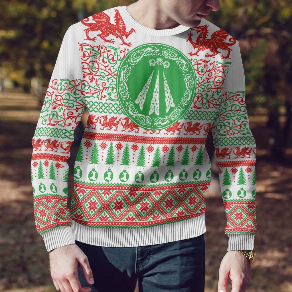 Welsh Christmas Ugly Christmas Sweater Awen and Celtics Culture with Xmas Elements - Wonder Print Shop