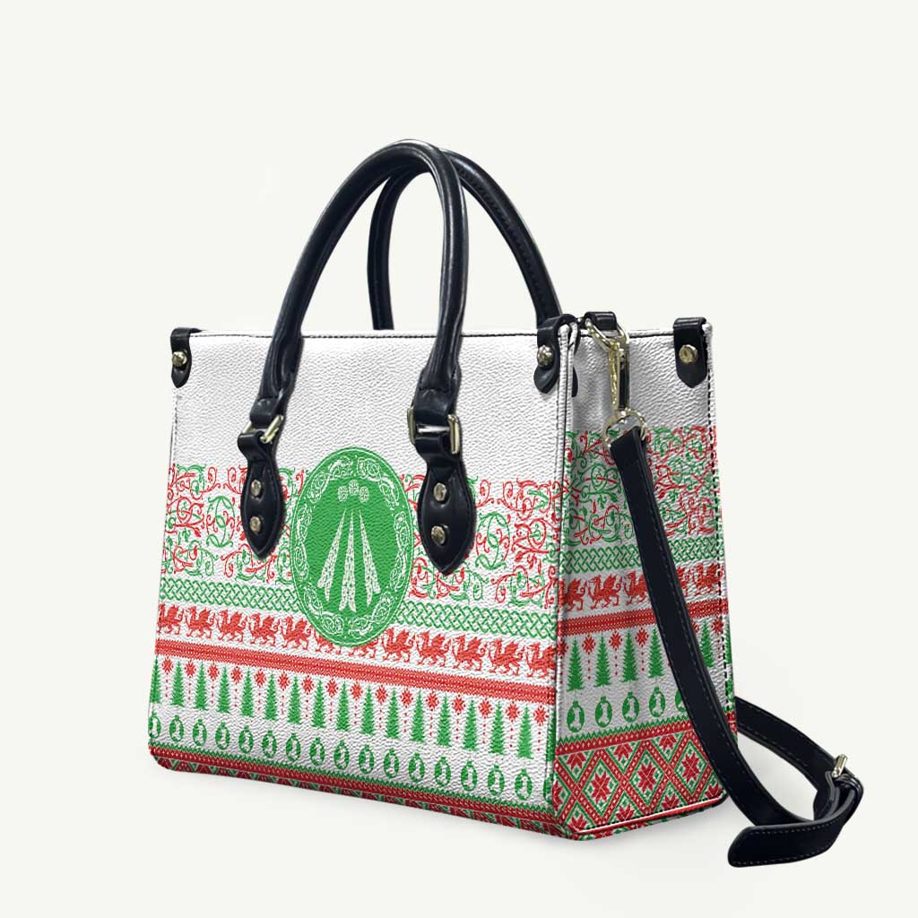 Welsh Christmas Leather Bag Awen and Celtics Culture with Xmas Elements - Wonder Print Shop