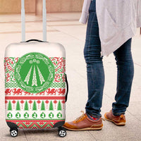 Welsh Christmas Luggage Cover Awen and Celtics Culture with Xmas Elements - Wonder Print Shop