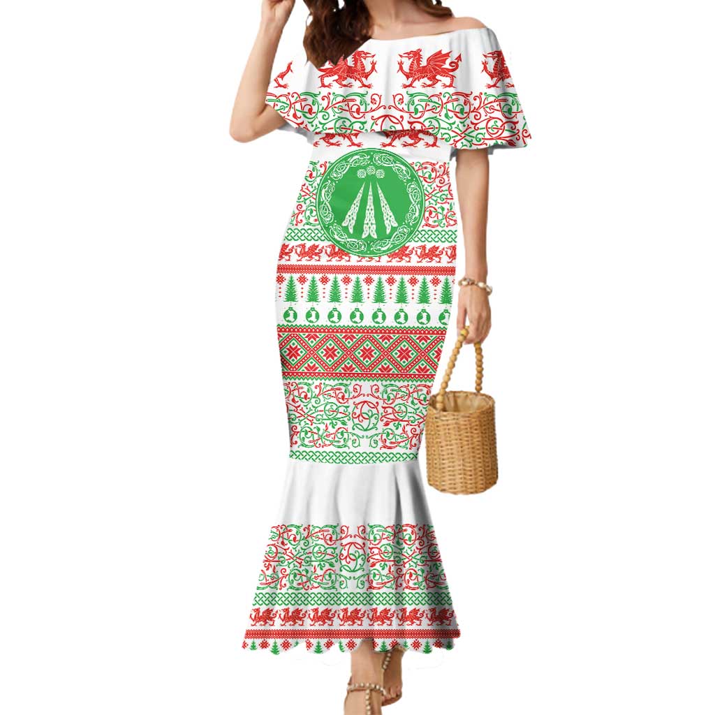 Welsh Christmas Mermaid Dress Awen and Celtics Culture with Xmas Elements - Wonder Print Shop