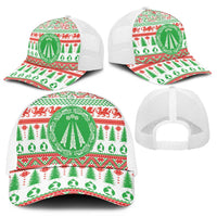 Welsh Christmas Mesh Trucker Cap Awen and Celtics Culture with Xmas Elements - Wonder Print Shop