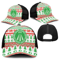 Welsh Christmas Mesh Trucker Cap Awen and Celtics Culture with Xmas Elements - Wonder Print Shop