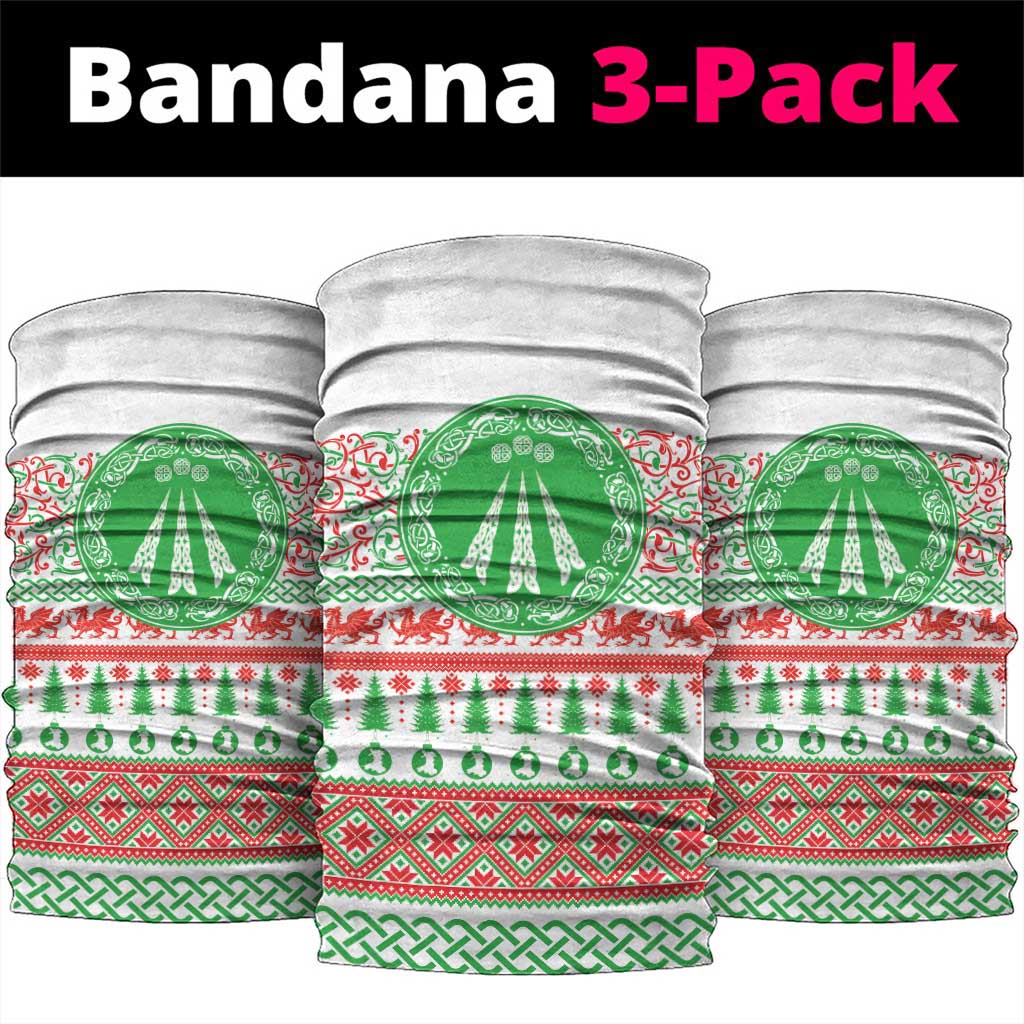 Welsh Christmas Neck Gaiter Awen and Celtics Culture with Xmas Elements - Wonder Print Shop