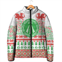 Welsh Christmas Padded Jacket Awen and Celtics Culture with Xmas Elements - Wonder Print Shop