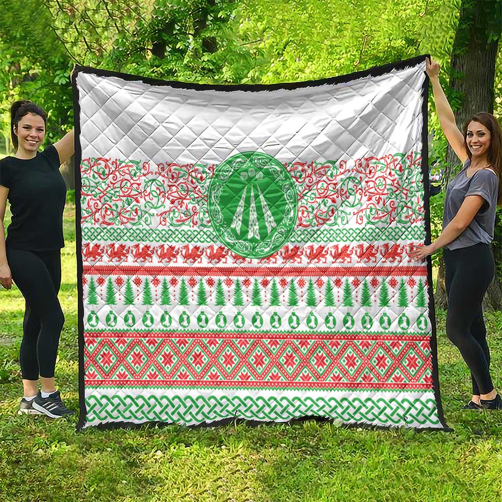 Welsh Christmas Quilt Awen and Celtics Culture with Xmas Elements - Wonder Print Shop