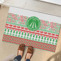 Welsh Christmas Rubber Doormat Awen and Celtics Culture with Xmas Elements - Wonder Print Shop