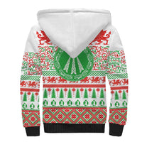 Welsh Christmas Sherpa Hoodie Awen and Celtics Culture with Xmas Elements - Wonder Print Shop