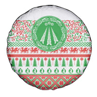 Welsh Christmas Spare Tire Cover Awen and Celtics Culture with Xmas Elements - Wonder Print Shop