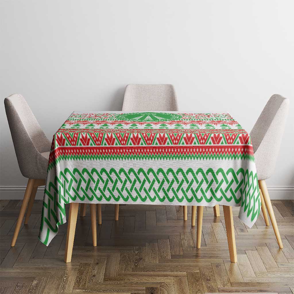 Welsh Christmas Tablecloth Awen and Celtics Culture with Xmas Elements - Wonder Print Shop