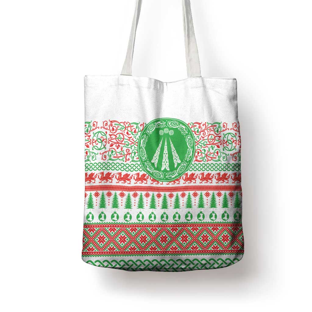 Welsh Christmas Tote Bag Awen and Celtics Culture with Xmas Elements - Wonder Print Shop