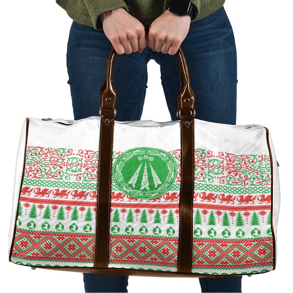 Welsh Christmas Travel Bag Awen and Celtics Culture with Xmas Elements - Wonder Print Shop