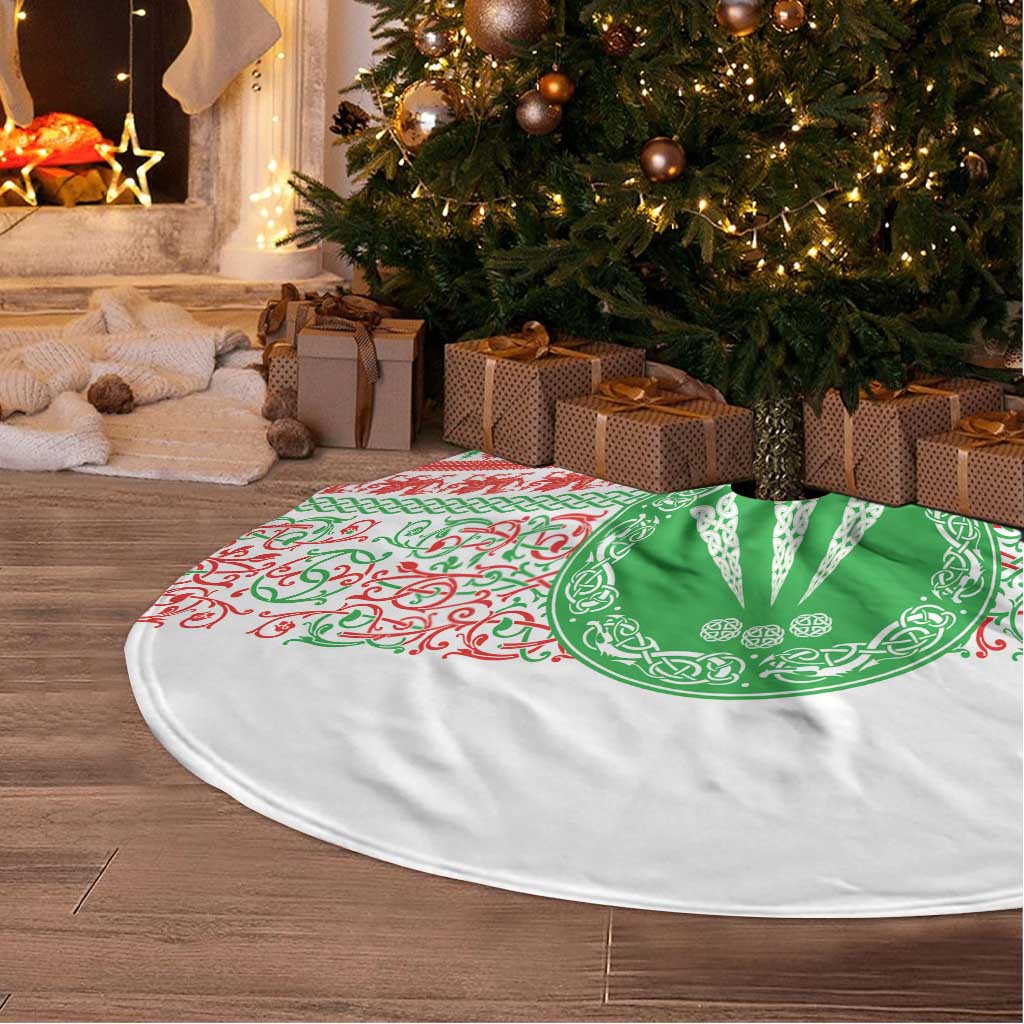 Welsh Christmas Tree Skirt Awen and Celtics Culture with Xmas Elements - Wonder Print Shop