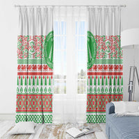 Welsh Christmas Window Curtain Awen and Celtics Culture with Xmas Elements - Wonder Print Shop