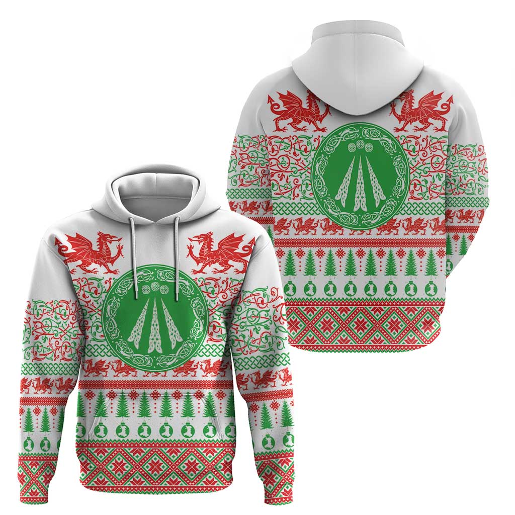 Welsh Christmas Zip Hoodie Awen and Celtics Culture with Xmas Elements - Wonder Print Shop
