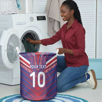 Custom Haiti National Football Laundry Basket Dashiki Sporty Style - Wonder Print Shop