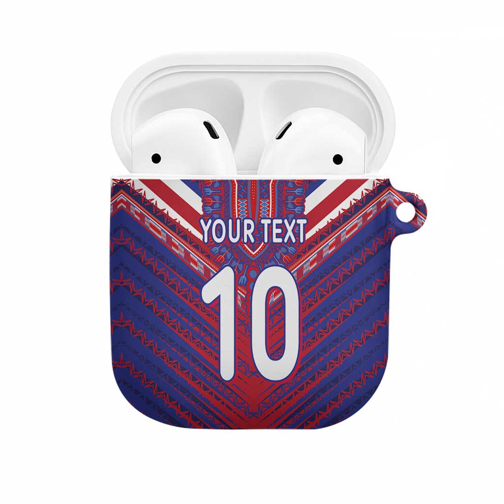 Custom Haiti National Football AirPods Case Dashiki Sporty Style - Wonder Print Shop
