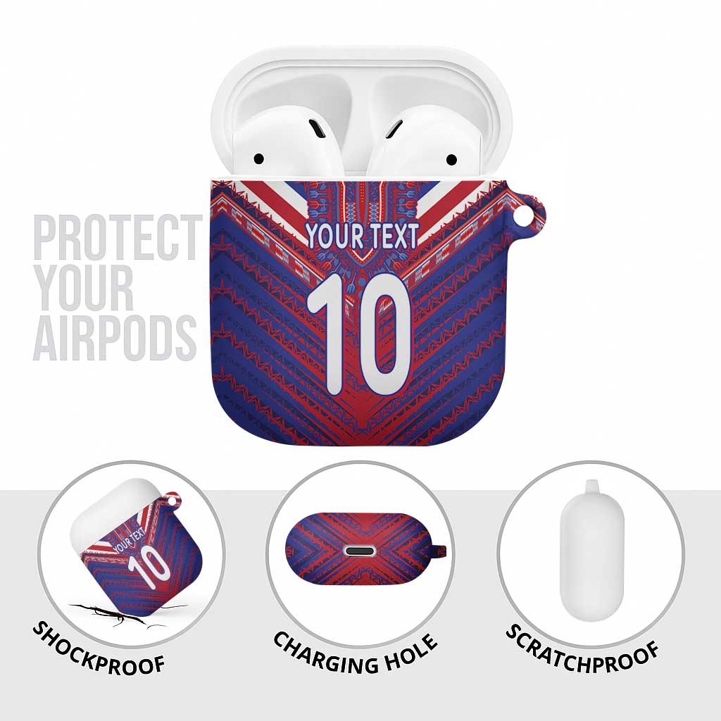 Custom Haiti National Football AirPods Case Dashiki Sporty Style - Wonder Print Shop