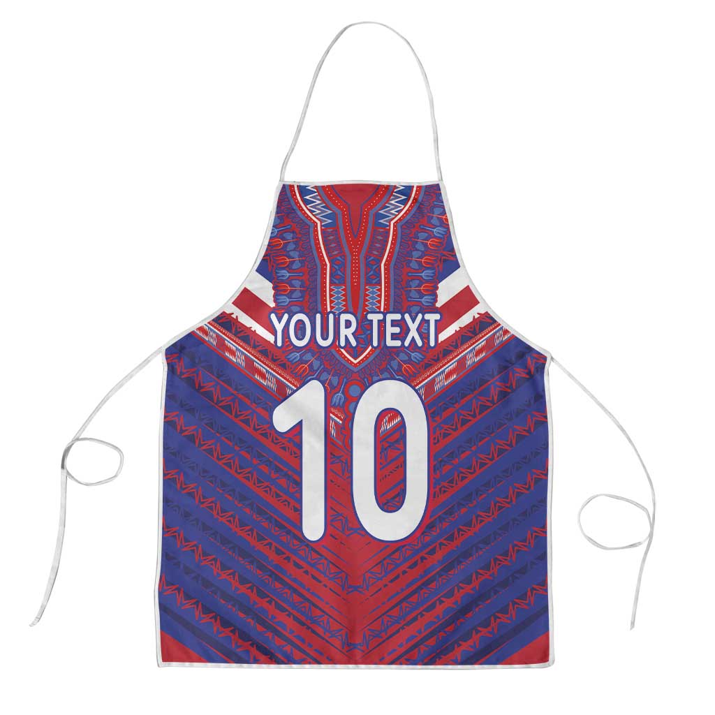 Custom Haiti National Football Apron Dashiki Sporty Style - Wonder Print Shop