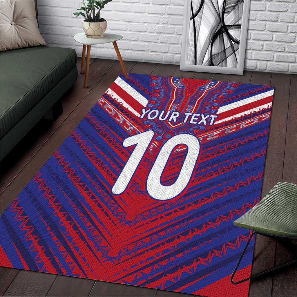 Custom Haiti National Football Area Rug Dashiki Sporty Style - Wonder Print Shop