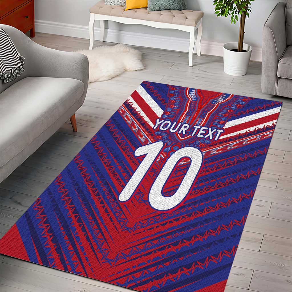 Custom Haiti National Football Area Rug Dashiki Sporty Style - Wonder Print Shop