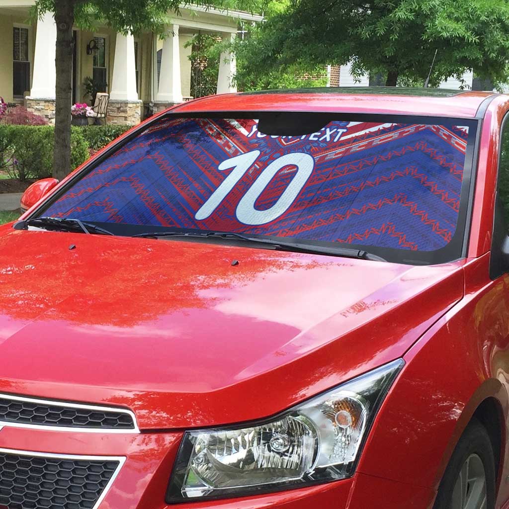Custom Haiti National Football Auto Sun Shade Dashiki Sporty Style - Wonder Print Shop