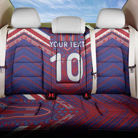 Custom Haiti National Football Back Car Seat Cover Dashiki Sporty Style - Wonder Print Shop