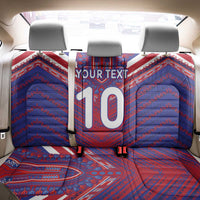 Custom Haiti National Football Back Car Seat Cover Dashiki Sporty Style - Wonder Print Shop