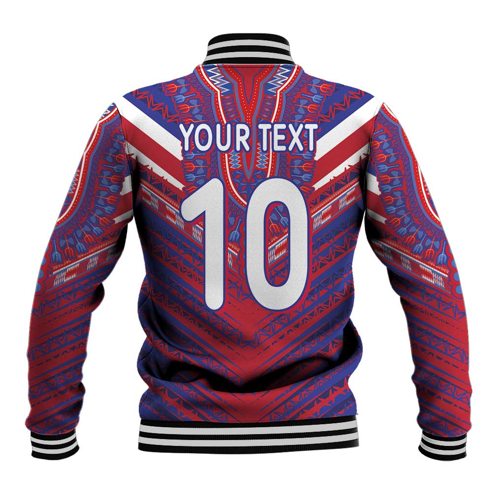 Custom Haiti National Football Baseball Jacket Dashiki Sporty Style - Wonder Print Shop
